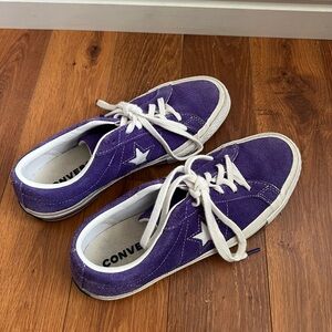 purple converse one star shoes